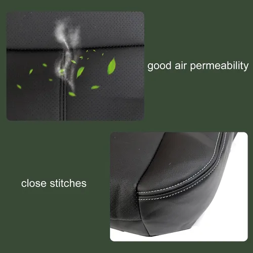 Vista 8 de FZJDSD Funda de asiento de repuesto de piel de microfibra perforada para el lado del conductor, color negro, compatible con Ford F250 F350 F450 F550