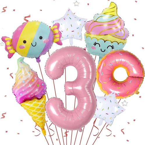 Vista 10 de Sowide Globo de mariposa para decoraciones de tercer cumpleaños, globos de mariposa, globos de mariposa rosa degradada, globo de Mylar