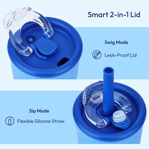 Vista 3 de Vaso de caramelo, botella de agua aislada de acero inoxidable de 25 onzas, tapa 2 en 1 con popote flexible, sin BPA, apto para vasos, apto