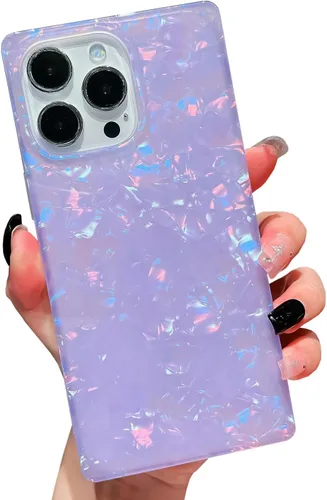 Vista 45 de Funda compatible con iPhone 14 Pro con borde rectangular, bonita funda protectora de lujo con pintura al óleo y flores para mujeres y niñas, funda