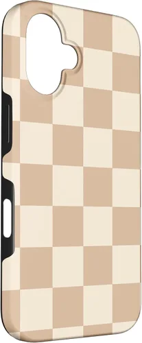 Vista 60 de Funda de tablero de ajedrez marrón beige claro para iPhone 14 Pro