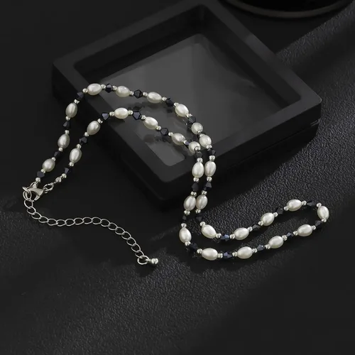 Vista 6 de YANCHUN Collar de Lariat en capas para mujer, delicado collar de cadena de cuentas finas de oro en forma de Y para mujer