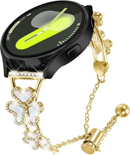 Vista 22 de DEALELE Bandas compatibles con Samsung Galaxy Watch 6/6 Classic / 5/5 Pro / 4/4 Classic / 3 1.614 in / Active 2, pulsera de repuesto de metal con 1#