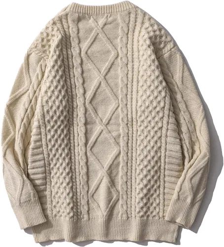 Vista 29 de Aelfric Eden Oversized Knit Sweater Solid Vintage Pullover Unisex Woven Crewneck Knitted Tops