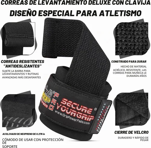 Vista 6 de Gym Lifting Dowel Straps Neoprene Padded Wrist Wraps for Weight Training, Bodybuilding & Fitness