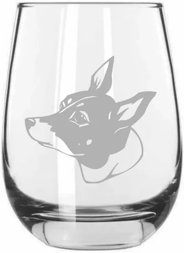 Vista 248 de Shar Pei (chino) - Vaso de vino sin tallo grabado para perro, 15.25 onzas