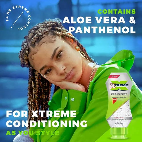 Vista 9 de Gel de peinado Xtreme Pro-Expert Clear, sin alcohol, control extremo de 24 horas con aloe vera, 17.64 oz (botella de presión, paquete de 12)