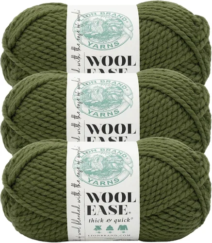 Vista 133 de Lion Brand Yarn - Ovillo de lana Wool-Ease Thick & Quick color fuerza aérea