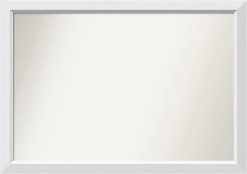 Vista 357 de Amanti Art Espejo de baño blanco para sobre el fregadero, 24 x 26 pulgadas, espejo rectangular blanco y blanco, marco de madera contemporáneo