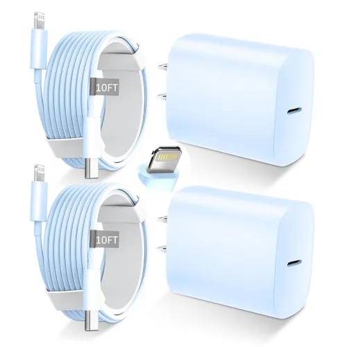 Vista 23 de DiHines Cargador rápido para teléfono 14 13 12 11, cable de carga Lightning de 3 pies con bloque de carga USB C de 20 W para teléfono 14/14 Pro