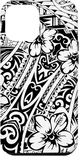 Vista 26 de iPhone 16 lindo tatuaje polinesio hawaiano tribal samoano patrón caso