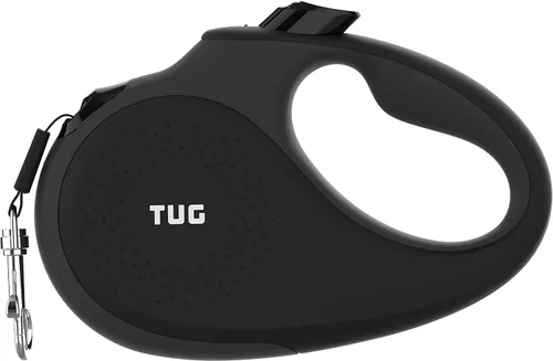 Vista 16 de TUG Monochrome XL 360° Correa retráctil libre de enredos para perros 26 pies de cinta de nailon resistente Freno de una sola mano, pausa y Negro