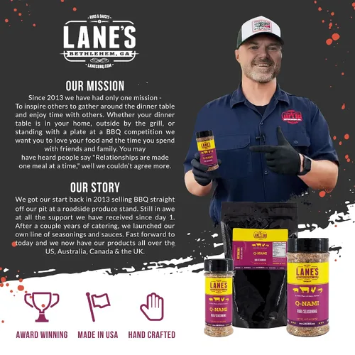 Vista 8 de Lane's BBQ Q-NAMI Rub Seasoning Sabor asiático Sin gluten Sin MSG ni conservantes (4 onzas)