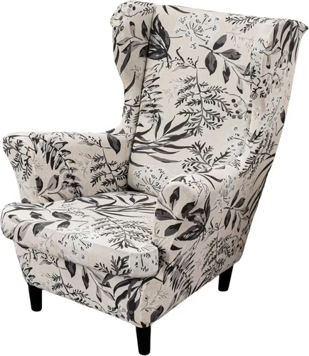 Vista 115 de Eco-Ancheng Funda para silla Wingback, 2 piezas, respaldo de ala, fundas de elastano para sillón con respaldo de ala, fundas para sillón con parte