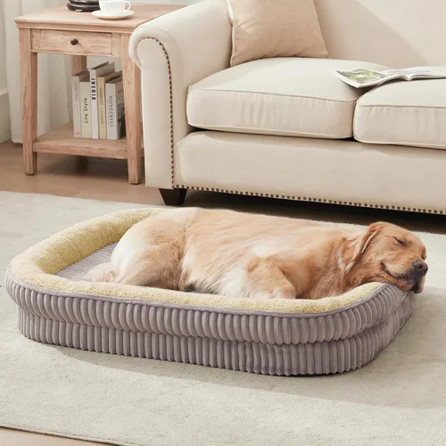 Vista 13 de Cama ortopédica para perros para cachorros, razas de perros extra pequeños, cama ovalada para gatos, sofá cama para perros de espuma de celda