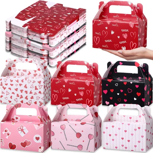 Vista 15 de Zhanmai Paquete de 36 Cajas de Golosinas para Fiesta de Cumpleaños de 6 Pulgadas, Cajas Gable de Favores de Fiesta Goodie Treats, Contenedor