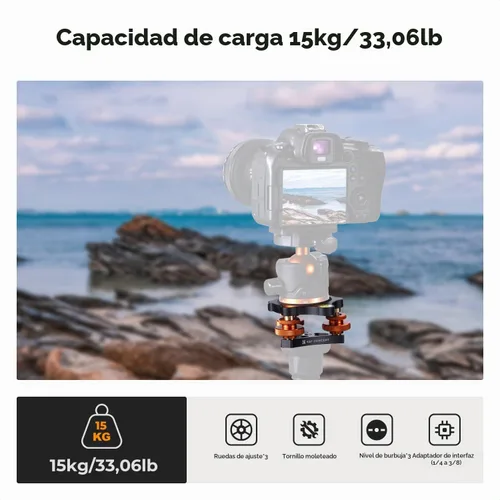 Vista 4 de K&F CONCEPT Base niveladora de trípode Soporte nivelador de aluminio
