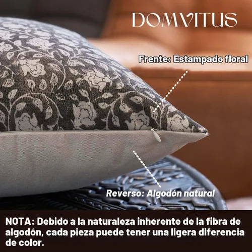 Vista 2 de DOMVITUS Fundas de almohada florales de 18 x 18 pulgadas, fundas de almohada para sofá, funda de almohada con estampado floral, fundas decorativas