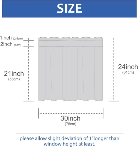 Vista 3 de Home Queen Cortinas Waffle Blancas para Ventana de Baño, Repelentes al Agua con Bolsillo para Barra, Cortinas Cortas de Cocina para Ventana Pequeña