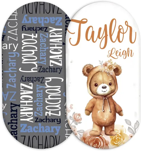 Vista 10 de Juego de 2 sábanas personalizadas para moisés de bebé, ajuste universal para colchón/almohadilla de moisés rectangular, ovalado, de reloj de arena