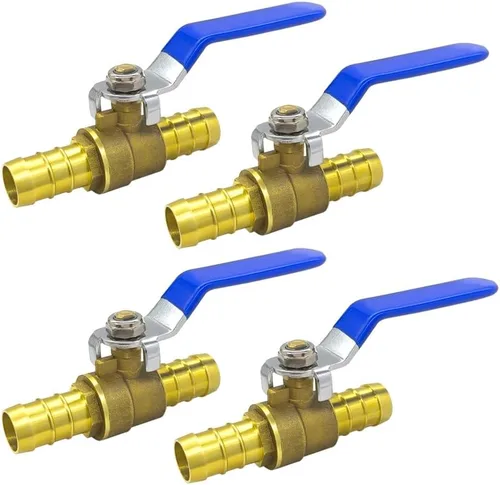 Vista 6 de Hooshing Válvula de bola PEX de latón de 1/2 pulgada, válvula de cierre de puerto completo, válvula de agua Pex, accesorios de parada de agua