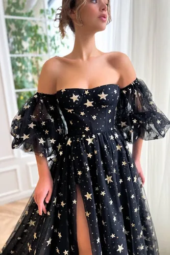 Vista 3 de Eightale Vestidos largos de tul para baile de graduación, vestidos de fiesta de noche formales con brillantes y brillantes