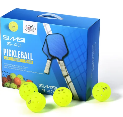 Vista 12 de S-40 - Pelotas de pickleball para exteriores, 40 agujeros, aprobadas por la USAPA, material de polietileno duradero, construcción sin costuras