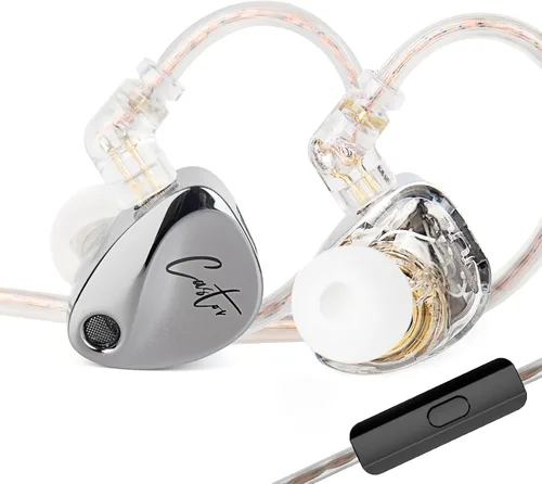 Vista 45 de KZ Castor - Auriculares intrauditivos, sonido de graves mejorado HiFi, IEMs aislantes de ruido ajustables, auriculares con cable de doble