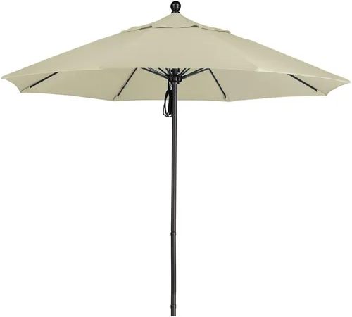 Vista 34 de California Umbrella ALTO908117-5410 Venture Series - Sombrilla comercial para patio, 9 pies redonda, color azul aire Sunbrella
