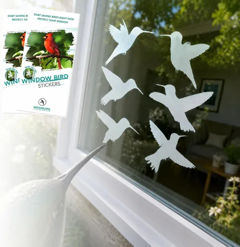 Vista 7 de Calcomanías anticolisión para ventanas con forma de pájaro, adhesivos para puertas de vidrio para proteger y evitar golpes de pájaros (negro)