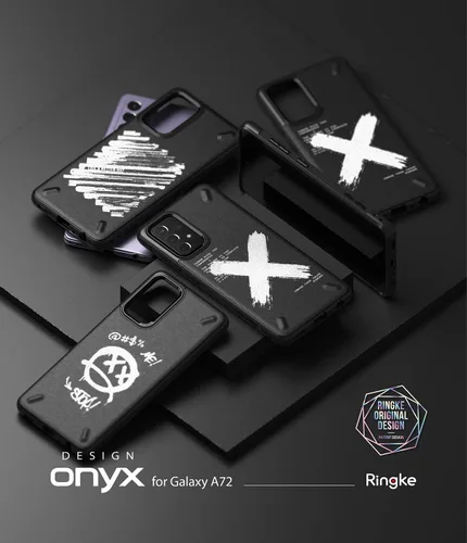Vista 9 de Ringke Onyx Design - Funda compatible con Samsung Galaxy A72 5G, resistente y duradera, a prueba de golpes, con parte trasera de serigrafía, graffiti