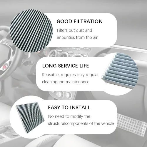 Vista 3 de Filtro de aire para automóvil Fresh Breeze de reemplazo para el pasajero del automóvil, filtro de aire de cabina con carbón activado, filtros