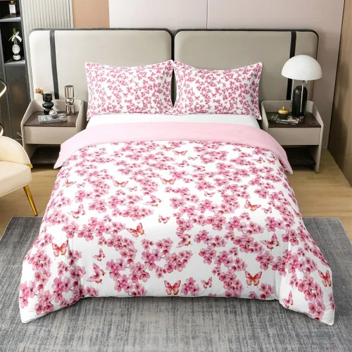 Vista 30 de jejeloiu Cute Mushroom Decor Duvet Cover 100% Cotton for Kids Boys Girls Twin Size Botanical Plants Bedding Set Cartoon Mushrooms Comforter Cover