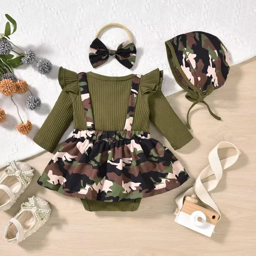 Vista 154 de Unutiylo Ropa de bebé recién nacida prematura con tirantes, traje de otoño e invierno, traje de manga larga con volantes