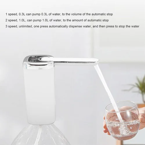 Vista 4 de Aramox Almacenamiento eléctrico de agua, dispensador de agua plegable de 5 galones, dispensador de almacenamiento de botellas recargable, portátil