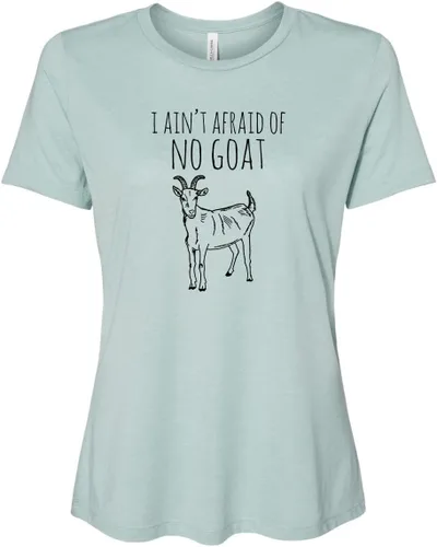 Vista 12 de Cute Women's Screen Printed Crew Neck Tee, Shirts With Sayings, Dusty Blue or Olive