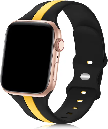 Vista 8 de Seizehe - Banda deportiva de diseño compatible con Apple Watch de 38/40/41/42/44/45/46/49 mm, unisex, correa de silicona suave para Apple Watch