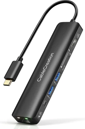 Vista 8 de Hub USB C, adaptador multipuerto USB C 5 en 1 a HDMI, 100 W PD, 3 puertos USB 3.0 para MacBook Pro, MacBook Air M1/M2, iPad Pro, Surface Pro, XPS