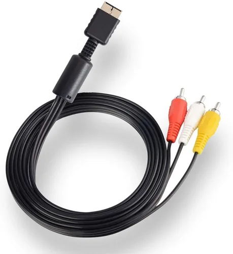 Vista 7 de PS2 PS1 PS3 to AV Cable 6ft AV Cable PS2 Console Composite 3 RCA Compatible for PlayStation 1 2 3 Replace AV Cable - Black