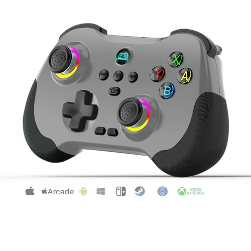 Vista 7 de Koiiko Wireless Gaming Controller for ipad/iphone Android/PC/Switch/Streaming on Xbox/PS4/PS3, Bluetooth, Pocket Size, 7-Colors LED, Hall Effect