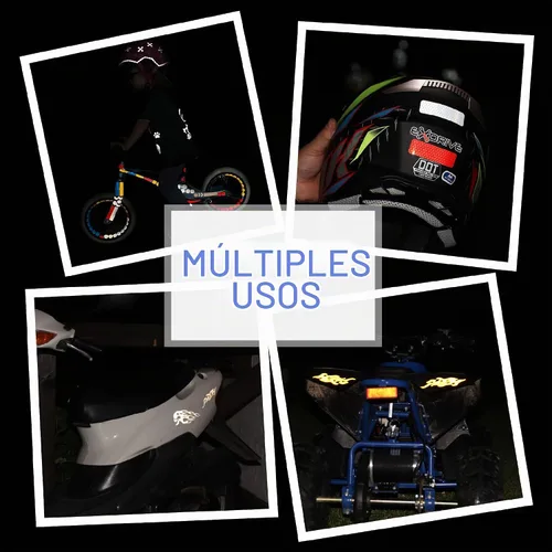 Vista 8 de LOOM® Mega Pegatinas Reflectantes para Bicicletas y Cascos 101pc Negro Our largest reflective sticker set with versatile sizes and shapes for