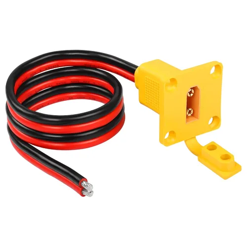 Vista 8 de CERRXIAN Cable desnudo macho XT90 de 1 pie 10 AWG con panel de montaje, enchufe macho XT90 con panel Mout para abrir cable desnudo para RC Lipo