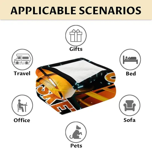 Vista 6 de Mantas de baloncesto – Manta suave y mullida para niños – Manta pequeña de 30 x 40 pulgadas para sala de estar y oficina – Manta deportiva negra