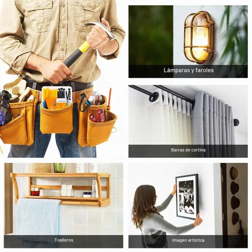 Vista 5 de KURUI Kit de anclajes para paneles de yeso con tornillos, 160 anclajes de pared de plástico y tornillos de cabeza Phillips galvanizados, 4 tamaños