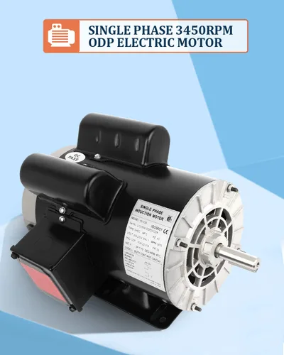 Vista 2 de Motor eléctrico de 5HP 3450 RPM, compresor de aire monofásico,5/8 "Diámetro del eje laminado de acero Shell 60 HZ,208V-230V