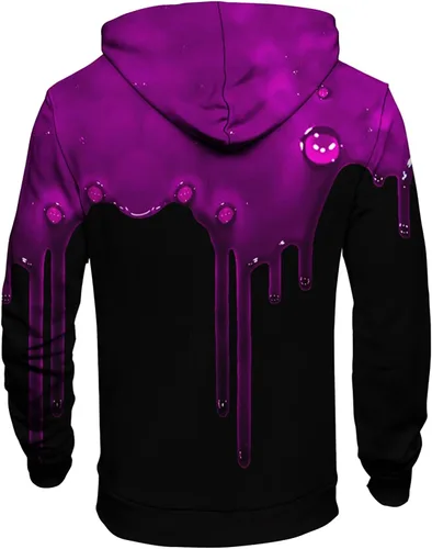 Vista 4 de Sudadera con capucha para hombre, estampado 3D, manga larga, cuello redondo, suéter suelto, sudadera con capucha para hombre, sudadera con capucha