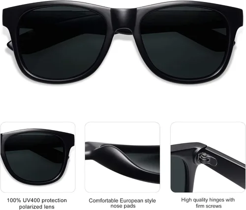 Vista 5 de SOJOS Gafas de sol polarizadas para hombres y mujeres, elegantes sombras cuadradas de moda SJ2230