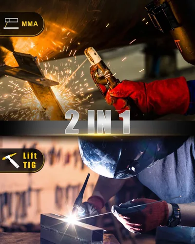 Vista 3 de Soldador de palo de 200 A 110 V/220 V, máquina de soldadura portátil ARC con pantalla LED grande, soldador MMA con arranque en caliente, fuerza