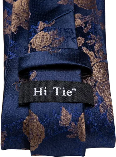 Vista 255 de Hi-Tie Corbatas de seda para hombre, diseño de cachemira a rayas, con bolsillo, gemelos cuadrados, conjunto formal de negocios