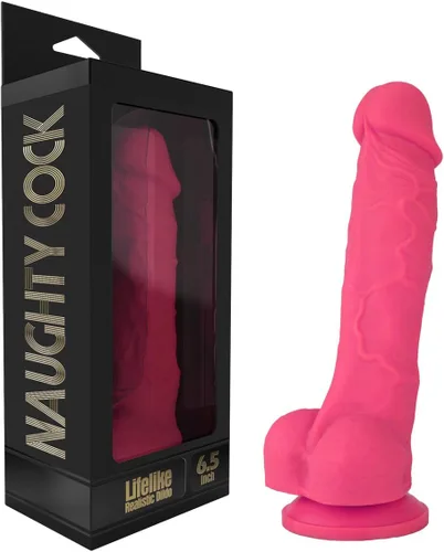 Vista 7 de Consolador de silicona realista, con succión. Premium. 6.7 pulgadas. de Naughty., Negro, 1, 1
